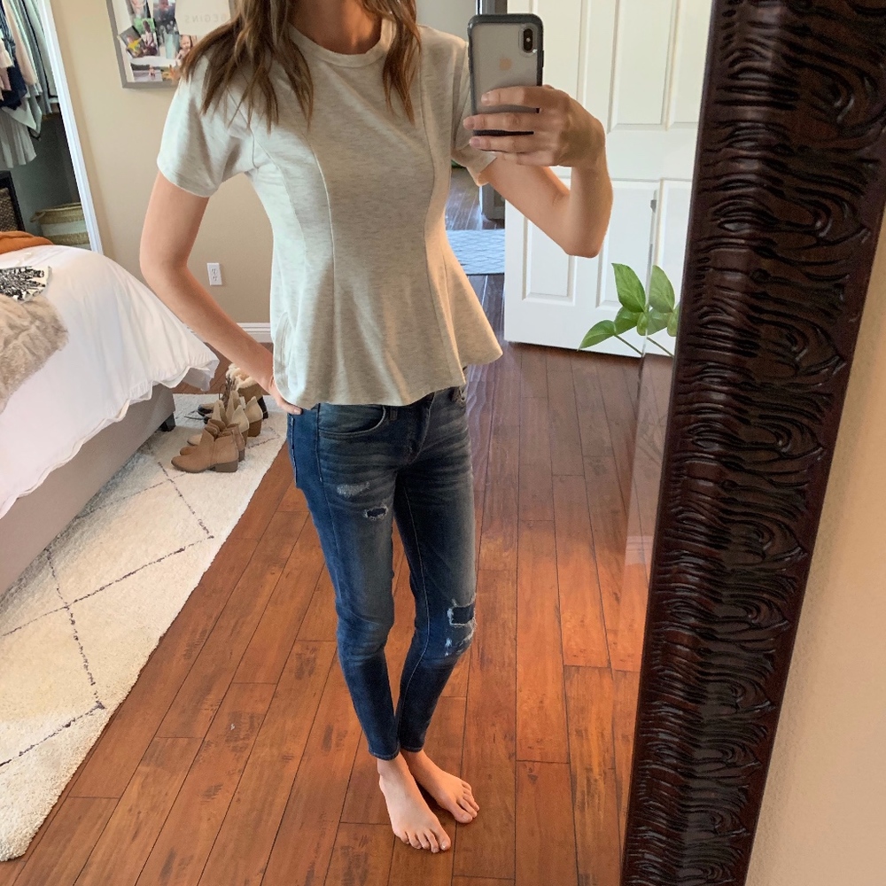 Cinched Waist Cream Top, size small